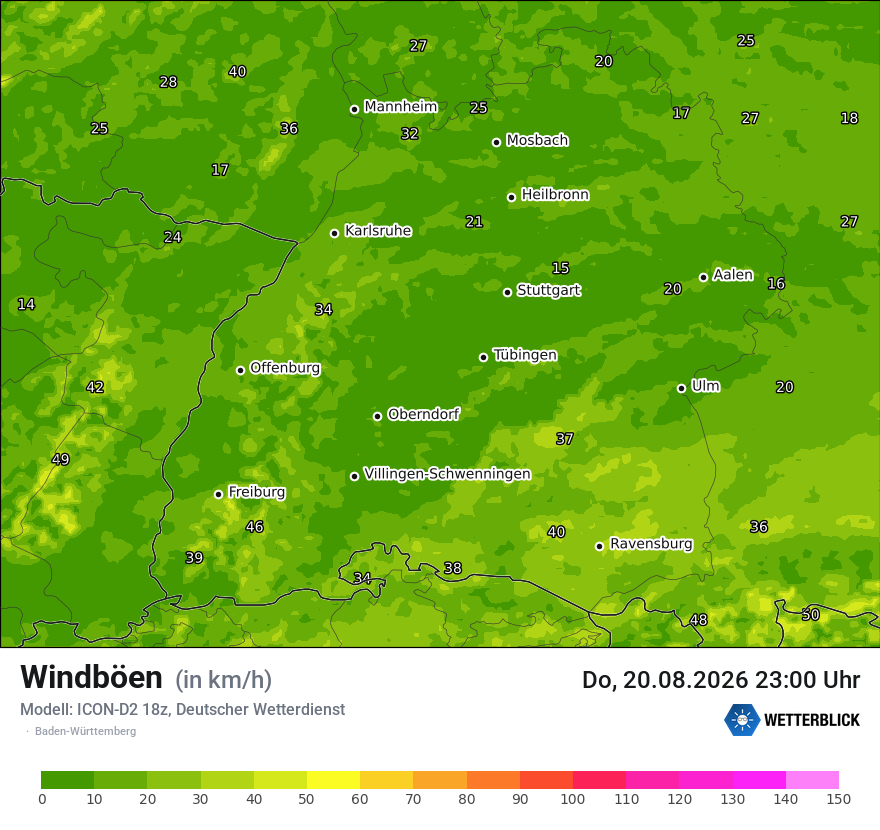 Maximale Windböen