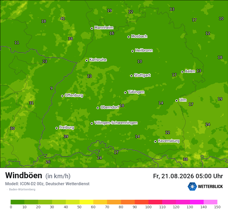 Maximale Windböen