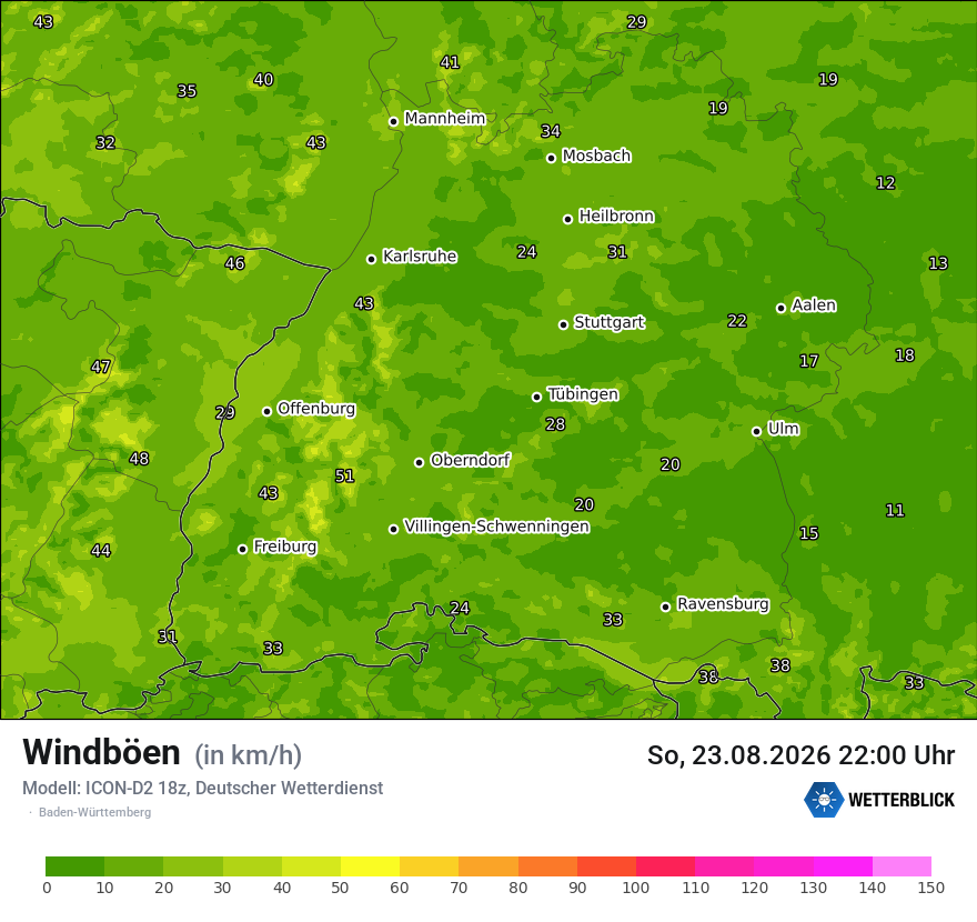 Maximale Windböen