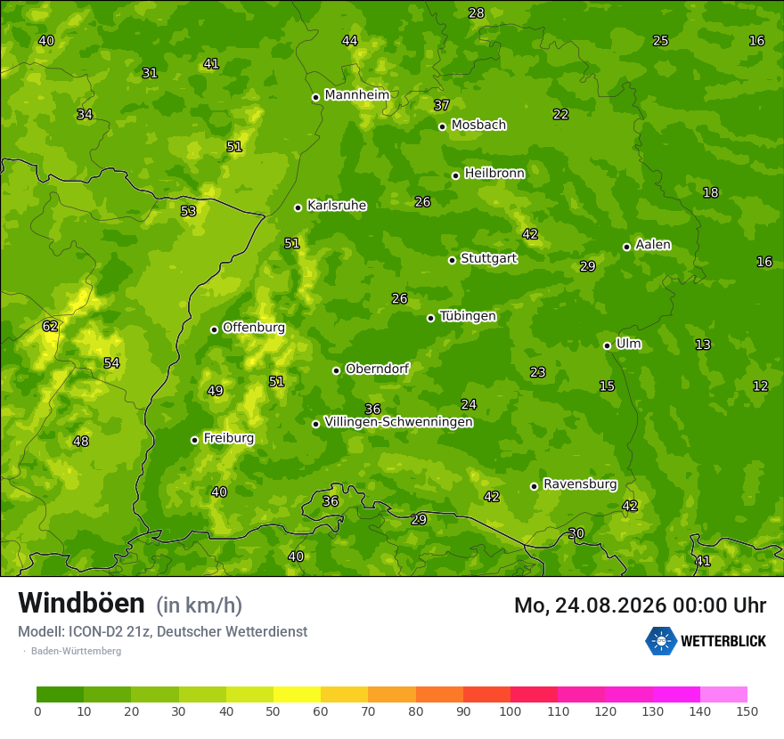 Maximale Windböen