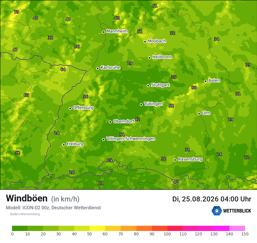 Maximale Windböen