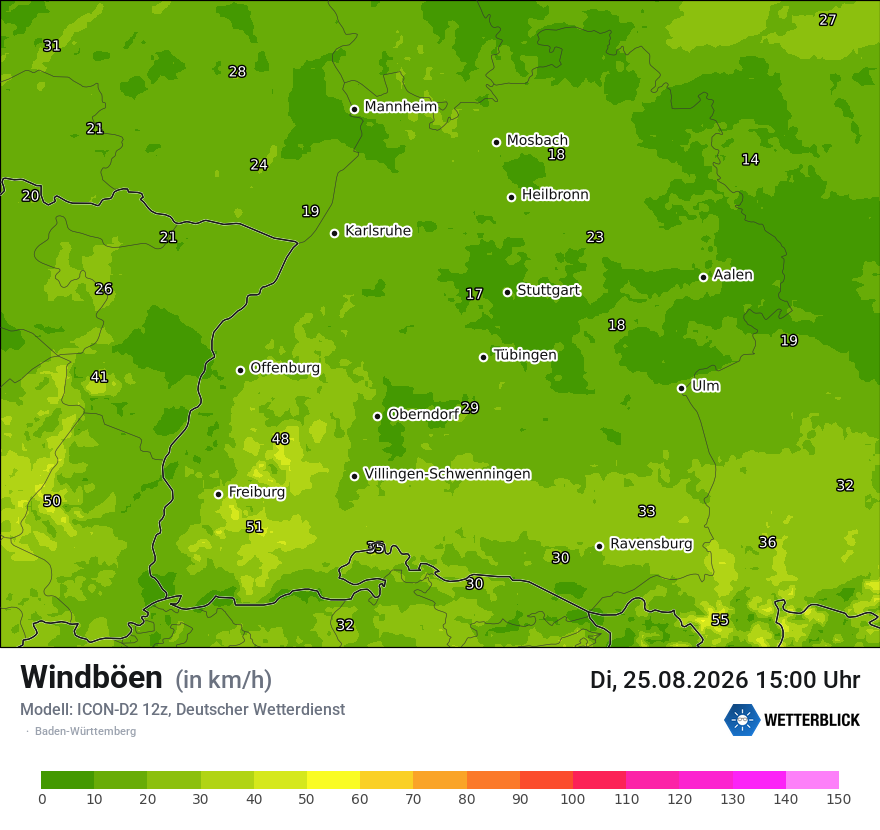 Maximale Windböen