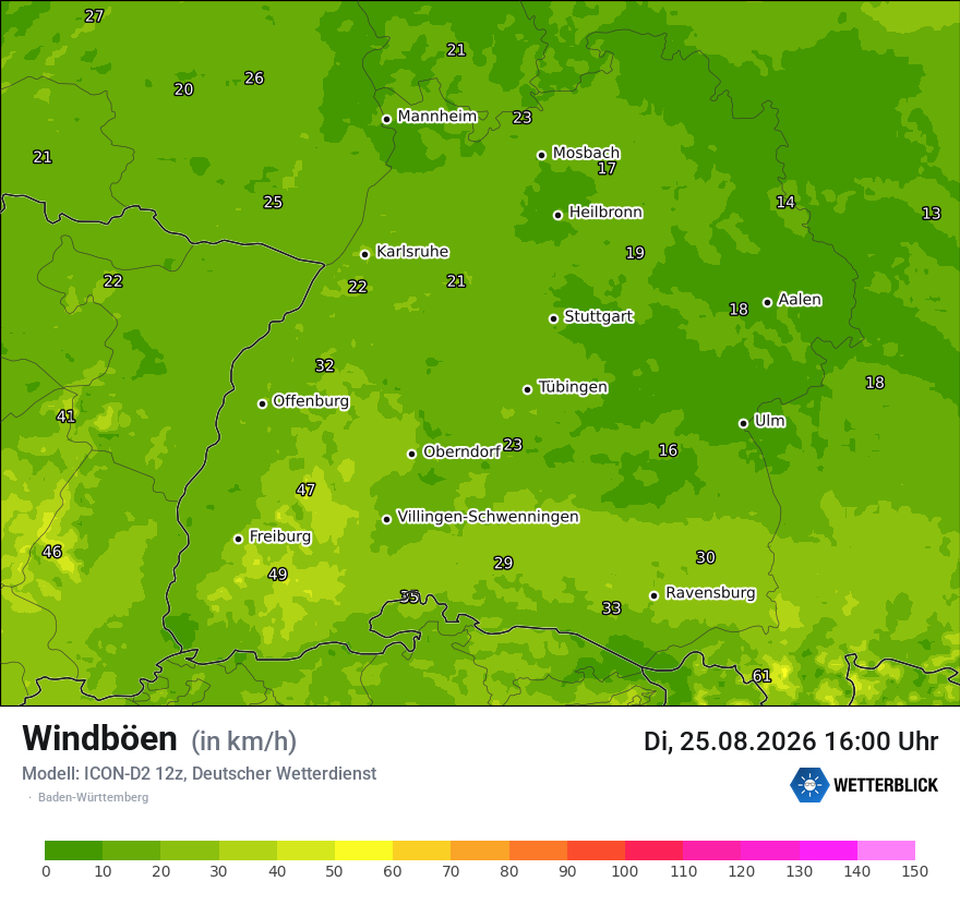 Maximale Windböen