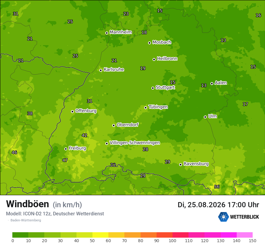 Maximale Windböen