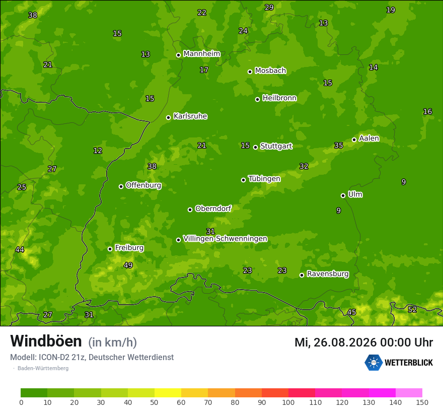 Maximale Windböen
