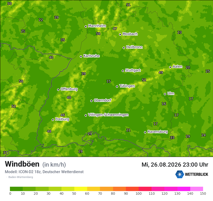 Maximale Windböen
