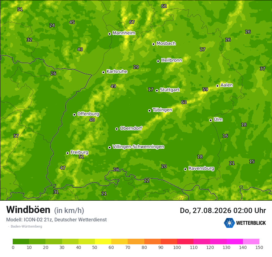Maximale Windböen