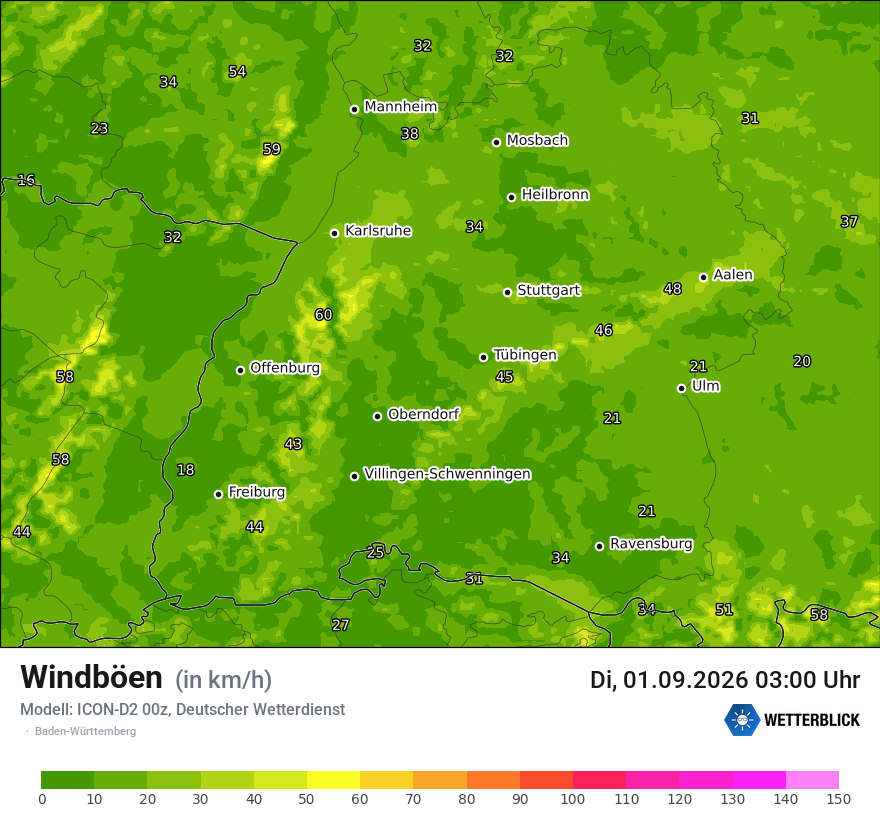 Maximale Windböen