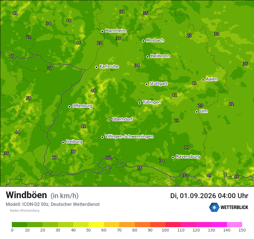 Maximale Windböen