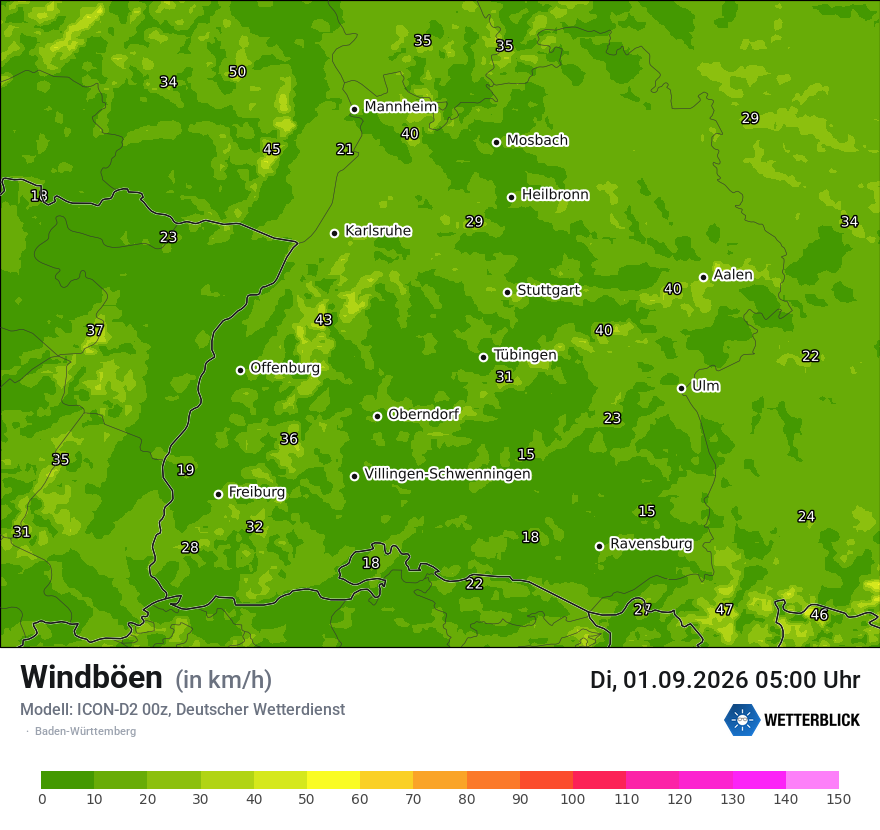 Maximale Windböen