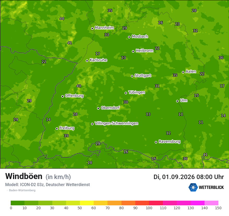 Maximale Windböen
