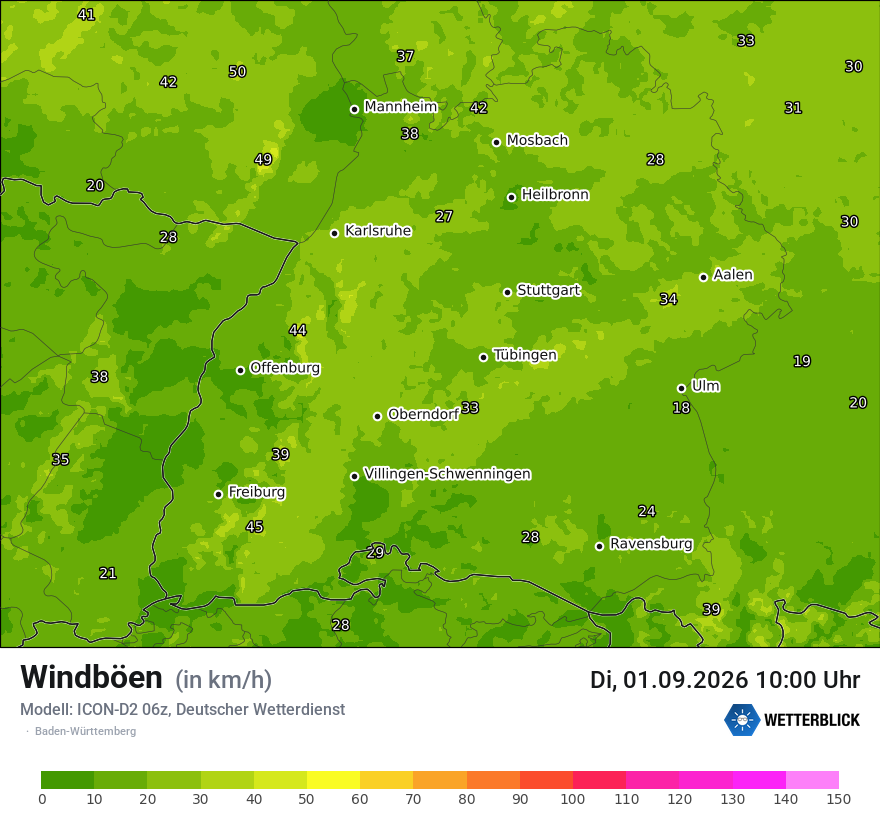 Maximale Windböen