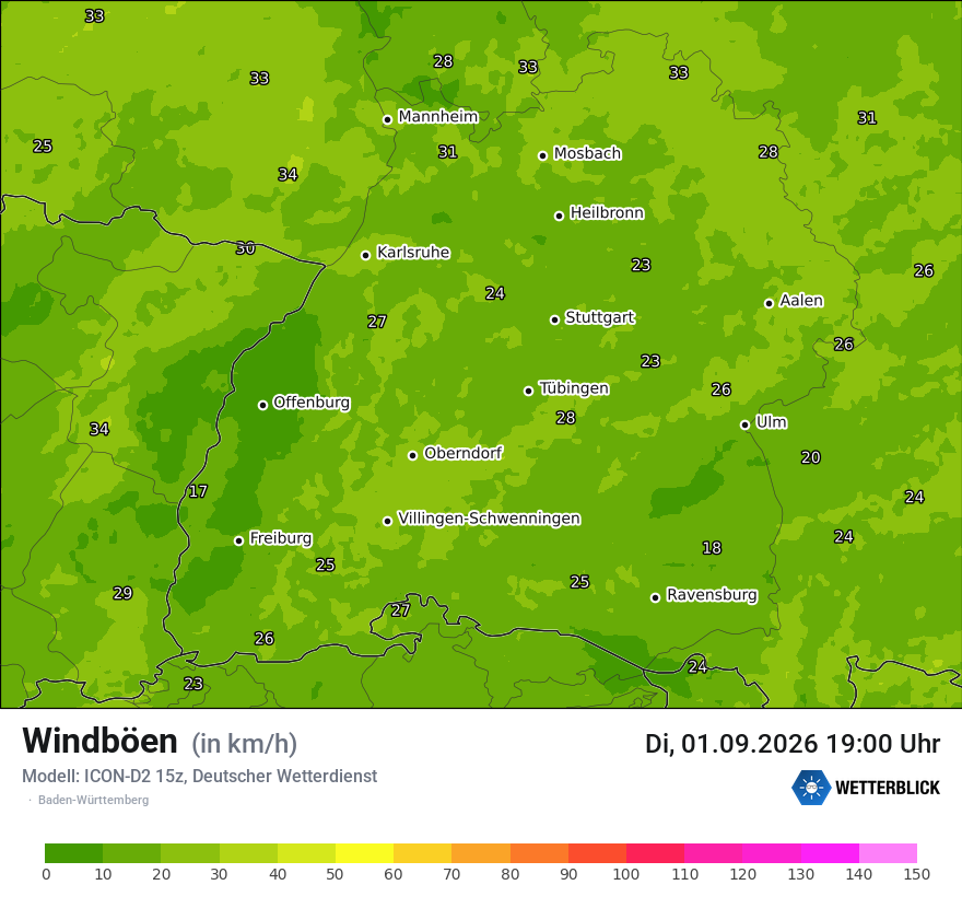 Maximale Windböen