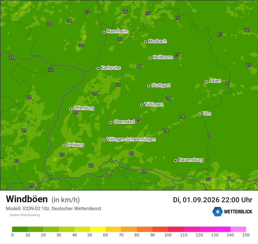 Maximale Windböen
