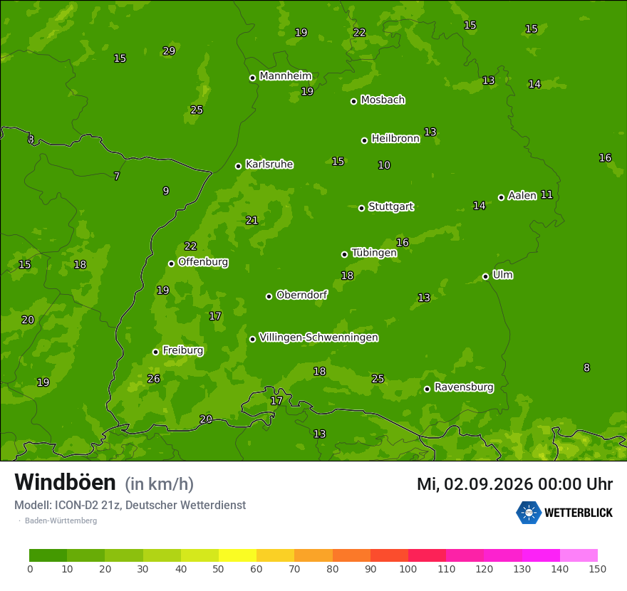 Maximale Windböen