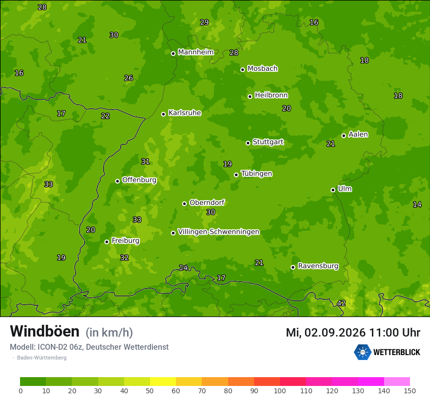 Maximale Windböen