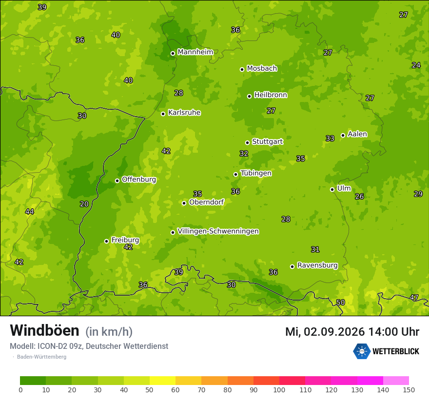 Maximale Windböen