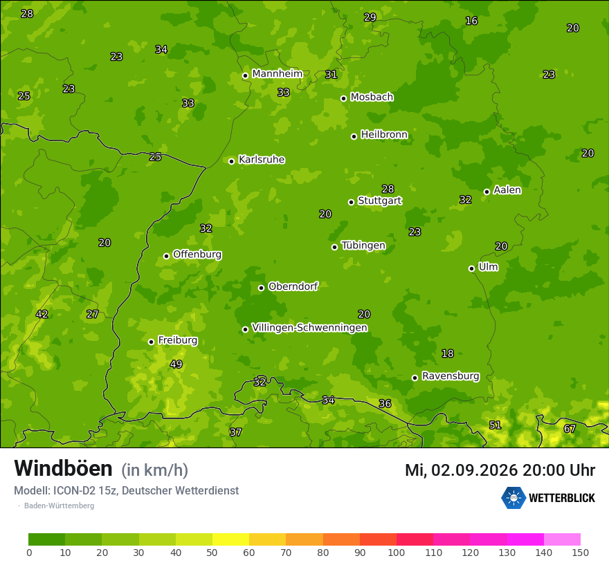 Maximale Windböen