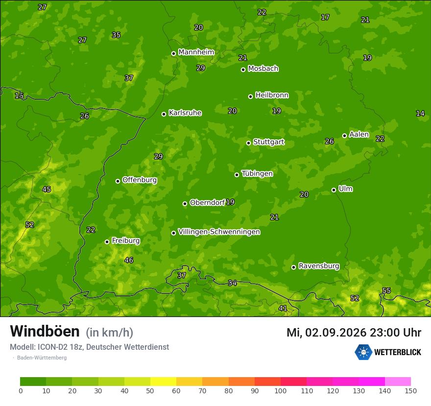 Maximale Windböen