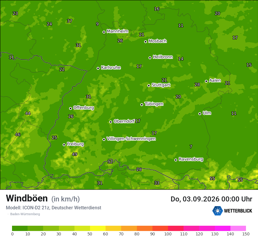 Maximale Windböen