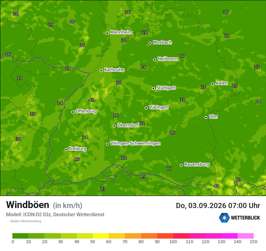 Maximale Windböen