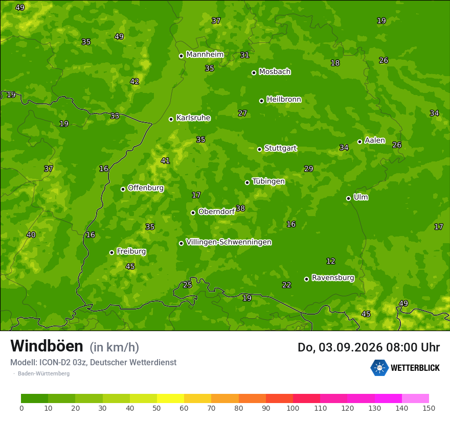 Maximale Windböen