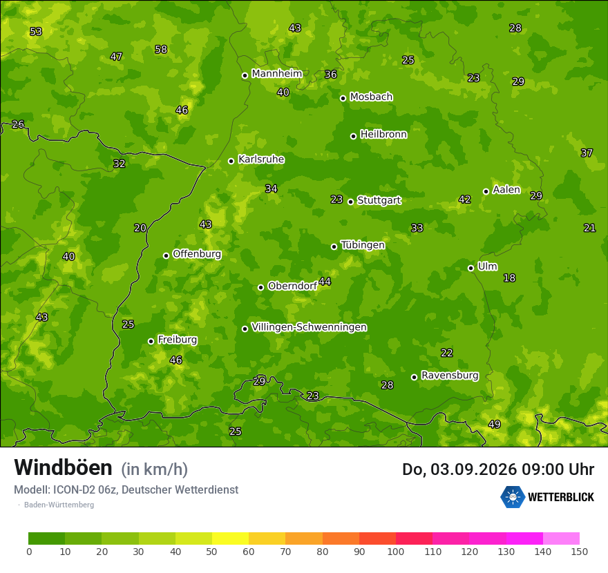 Maximale Windböen