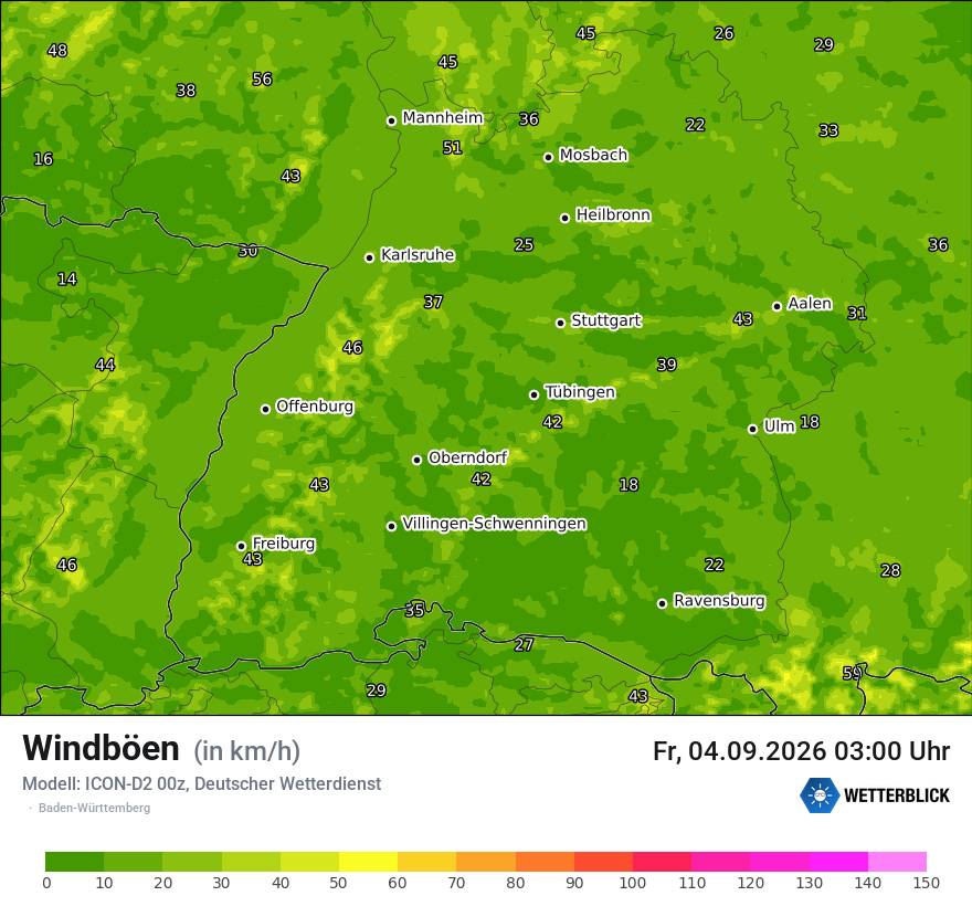 Maximale Windböen