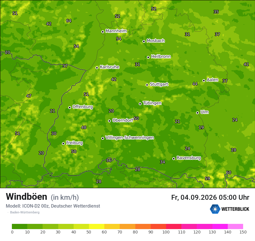 Maximale Windböen