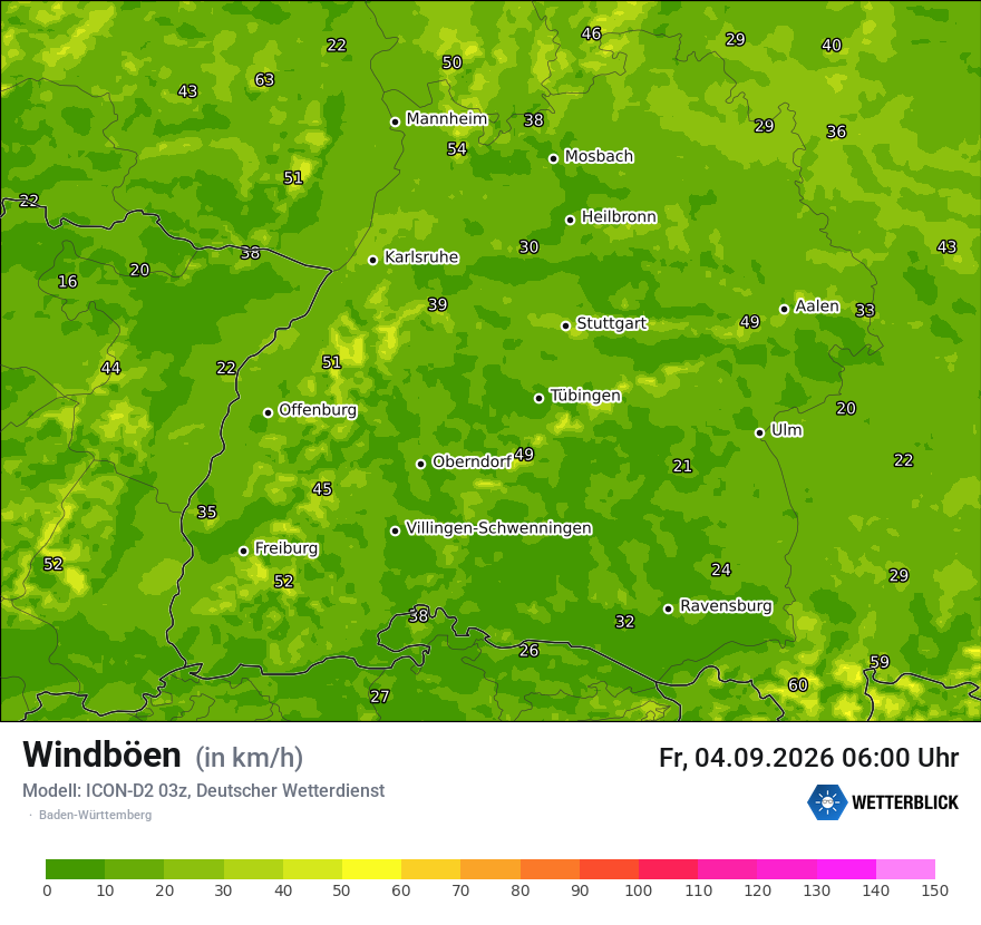 Maximale Windböen