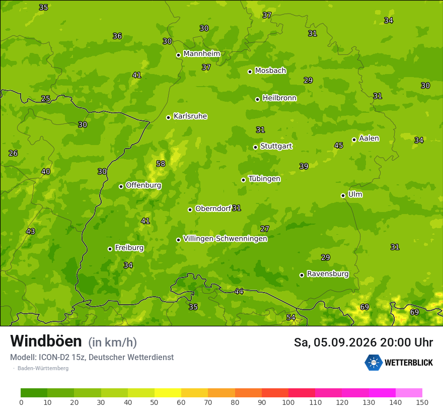 Maximale Windböen