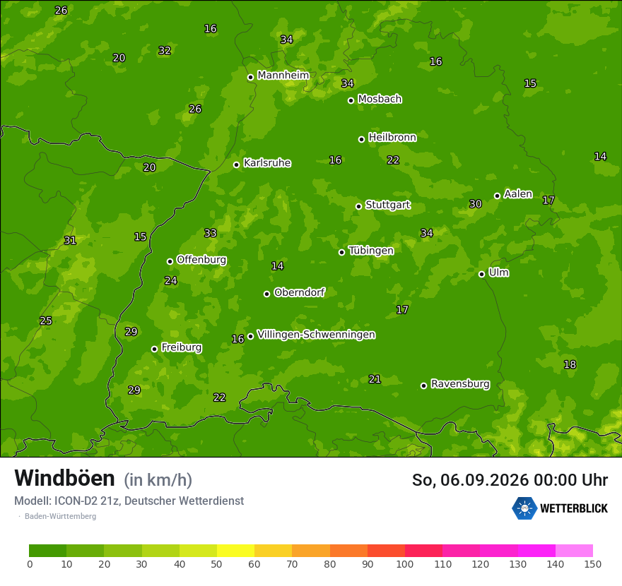 Maximale Windböen