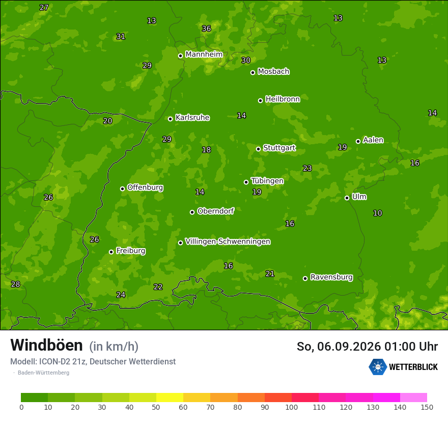 Maximale Windböen