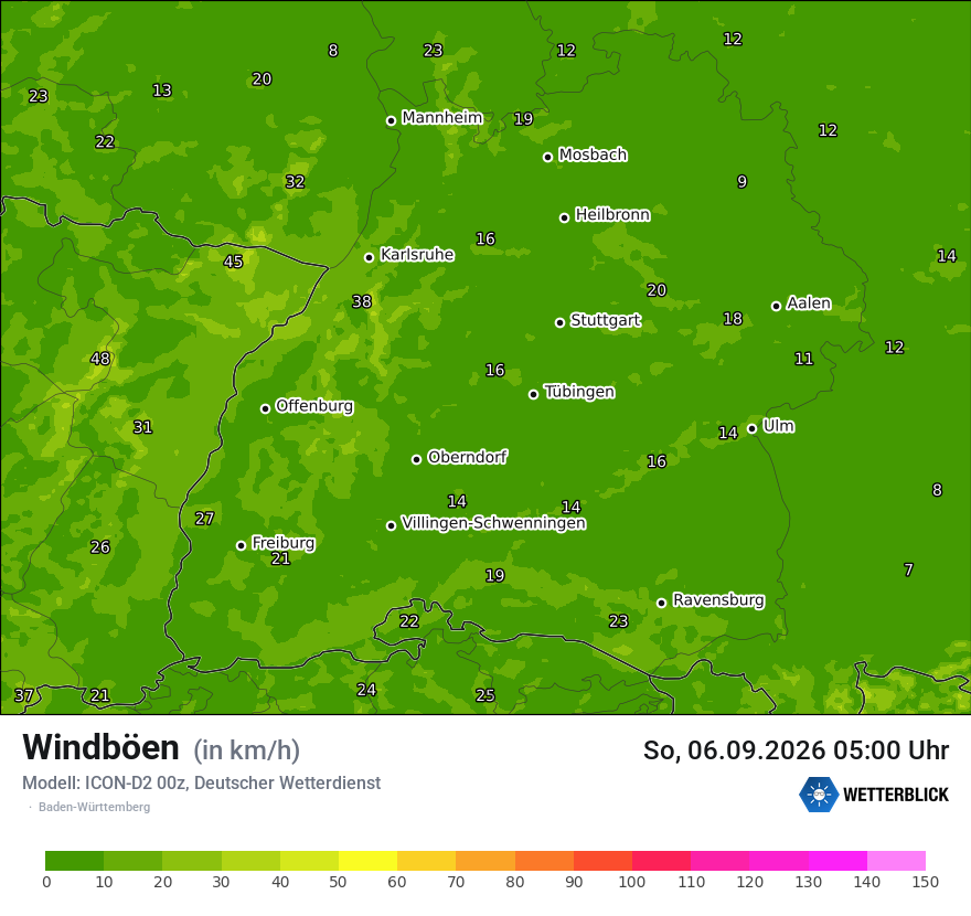 Maximale Windböen