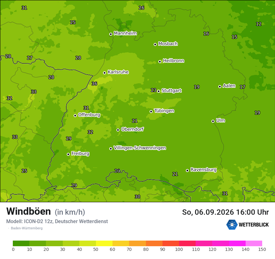 Maximale Windböen