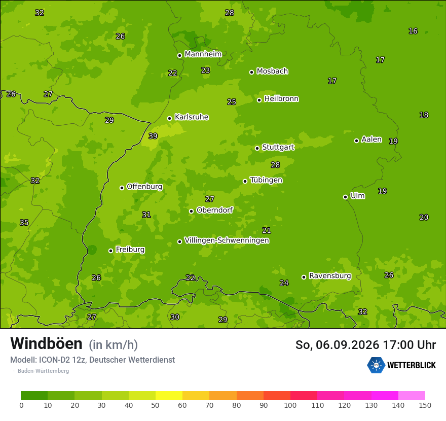 Maximale Windböen