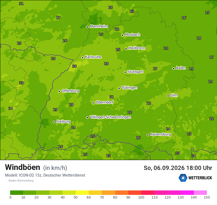 Maximale Windböen