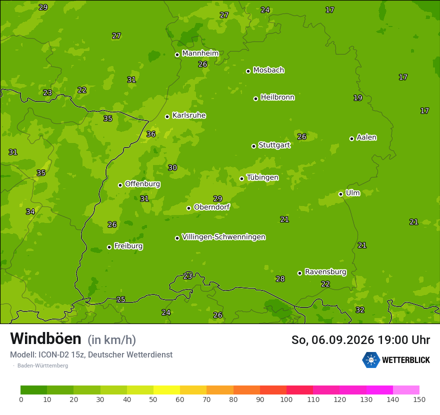 Maximale Windböen