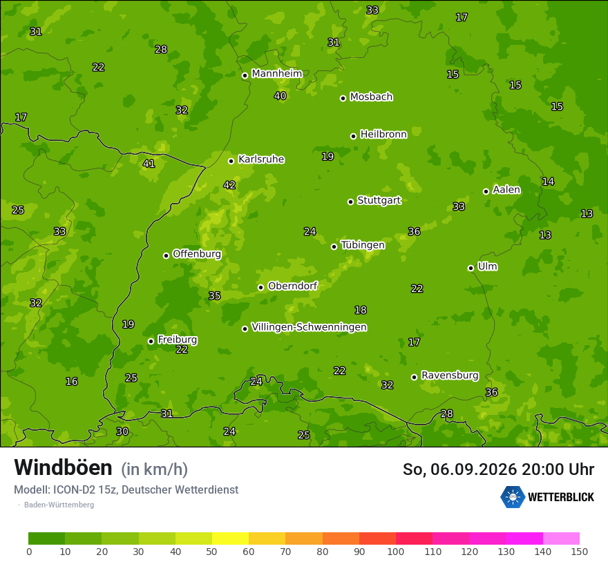 Maximale Windböen