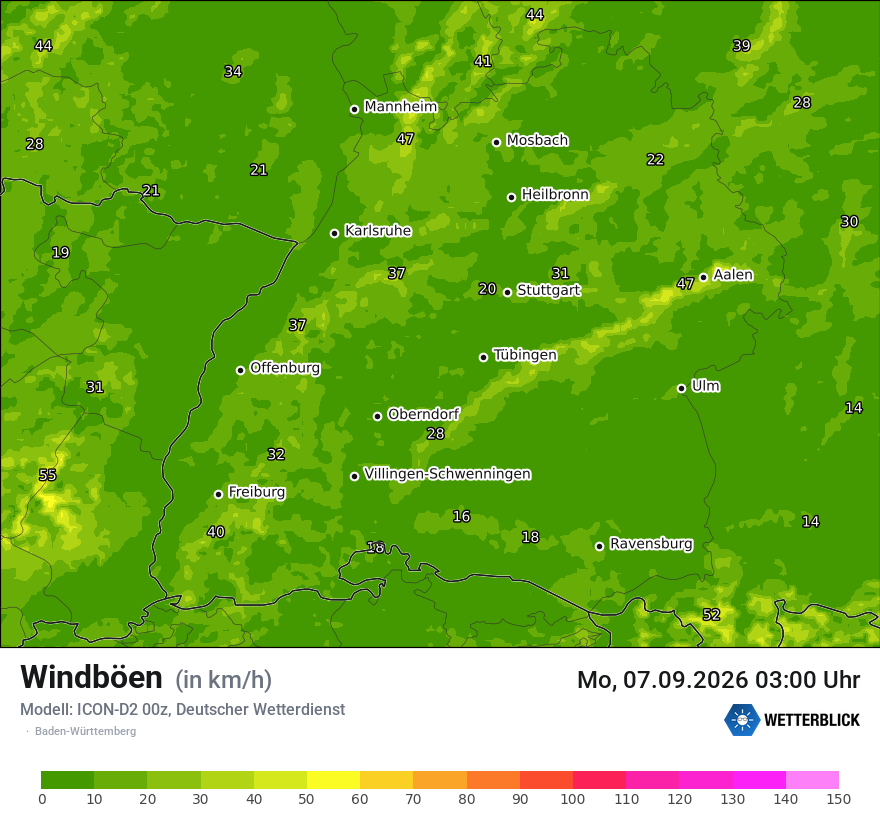 Maximale Windböen