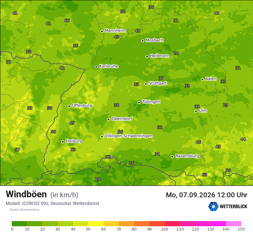 Maximale Windböen
