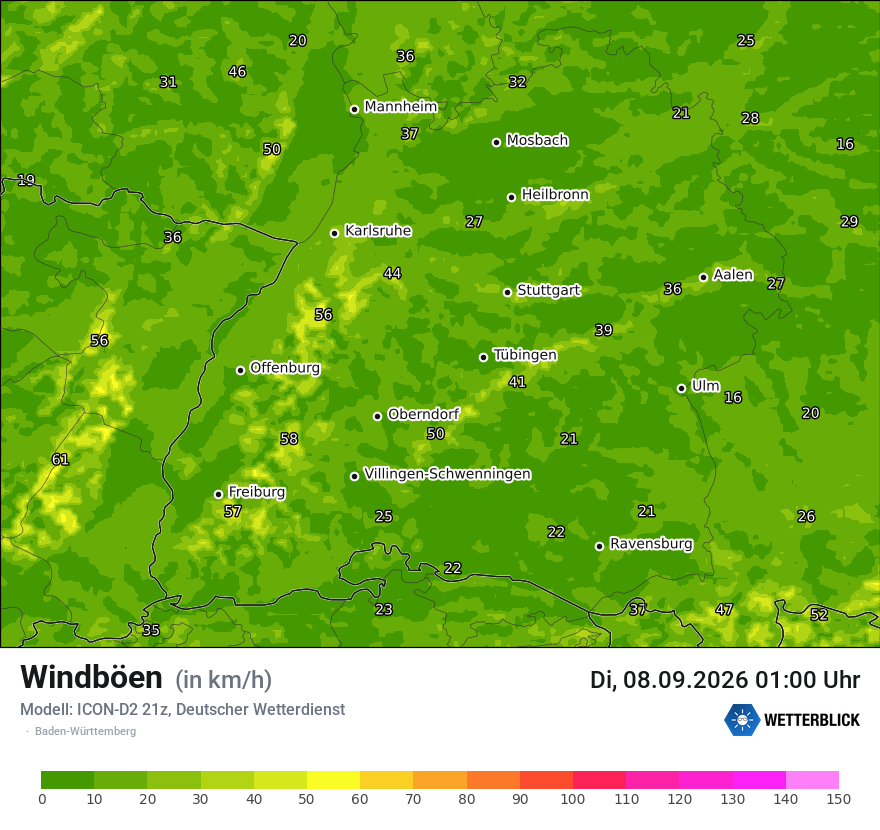 Maximale Windböen