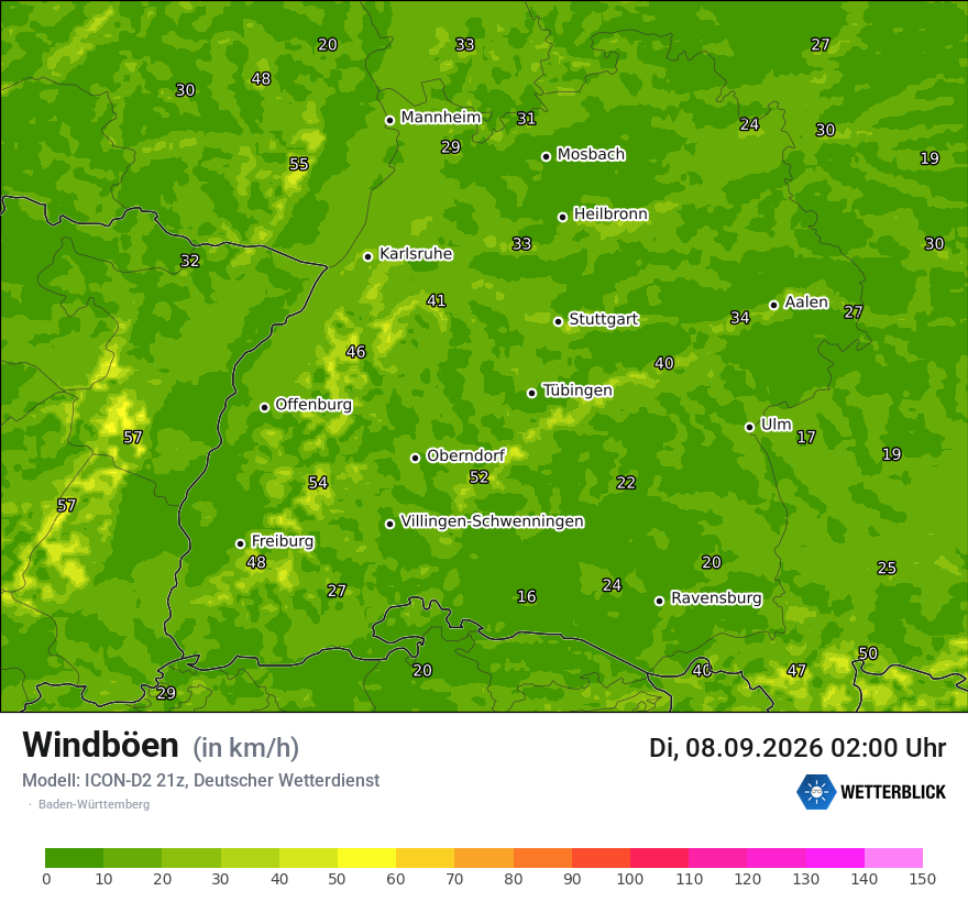 Maximale Windböen
