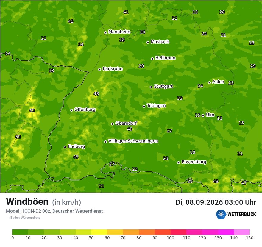 Maximale Windböen