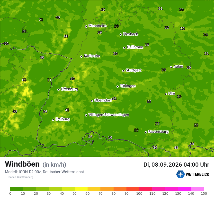 Maximale Windböen