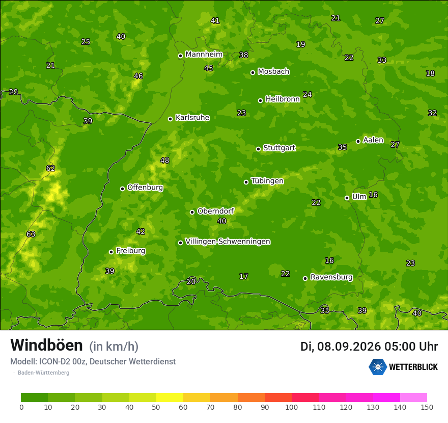 Maximale Windböen