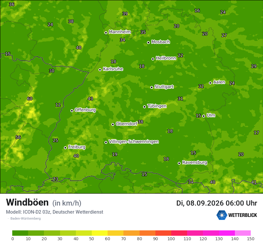 Maximale Windböen