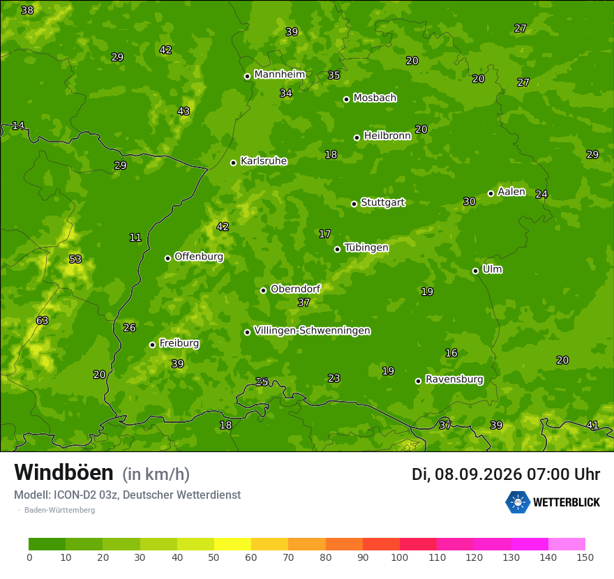 Maximale Windböen