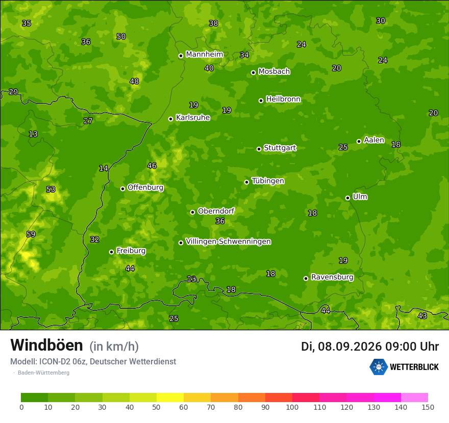 Maximale Windböen