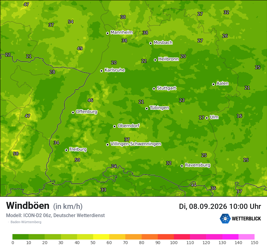 Maximale Windböen